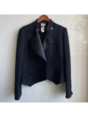 Armani Double Breasted Tweed Knit Blazer | 10/ Medium